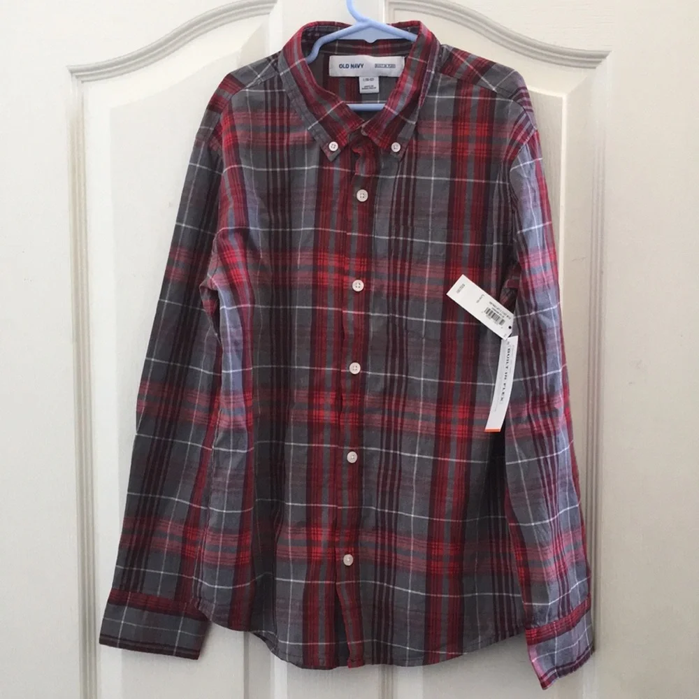 FINAL MARKDOWN Boys’ NWT Old Navy LS Button Down Shirt (L)